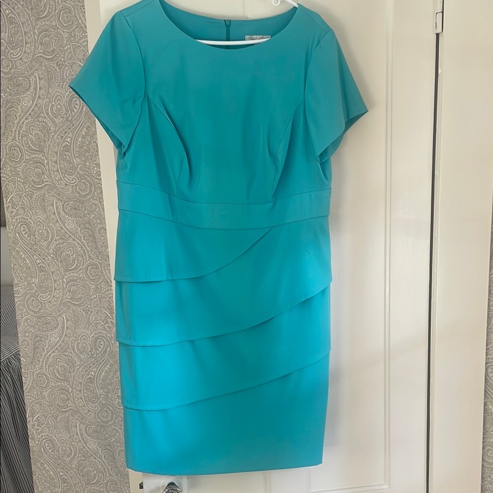 Dressbarn Blue Sheath Midi Dress for Wedding Guests